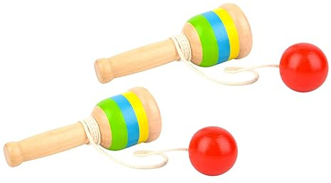 LRXIYODE Jouet Éducatif en Bois pour Garçon et Filles 2pcs, Jeu de Coordination Œil-Main Sûr et Portable, pour Développer Les Compétences Motrices des Garçon et Filles