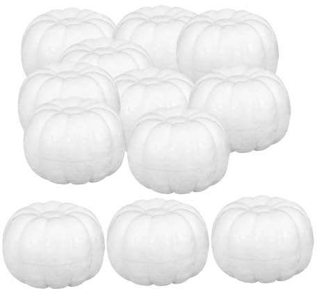 Harilla 12 PCS Foam Pumpkins Polystyrene Pumpkins Carving Painting Artificial Pumpkin Decorations Fake Craft Pumpkin for Halloween Outdoor Wedding Autumn Table Decor, 12pcs-60mm