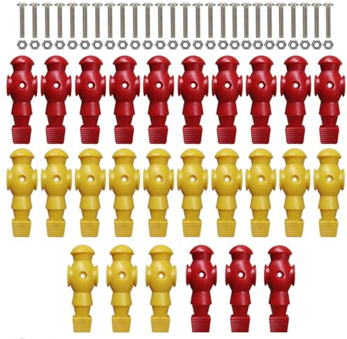 Figurines de Baby-Foot - Bicolore - Construction de Forme équilibrée - Composants de Jeu Stables - Poignée Lisse - Jeu de Joueurs - Cinq Barres de huitième Pouces - Action améliorée pour