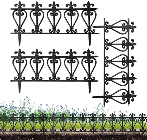 Bordillo para Jardín - Set de 3 Unidades de Valla Decorativa para Parterre - Protector de Parterre - para Jardín, Patio Trasero, Entrada, Parque, Terraza