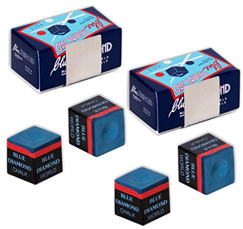 Blue Diamond Billiard Pool Cue Chalk w/Certilogo protection - 4 pcs by Longoni