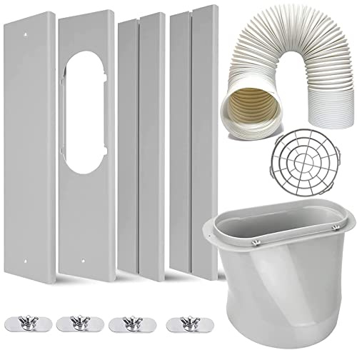 LEZIFU Portable Air Conditioner Kit with Hose, Adjustable Window Seal with 5.9 Inch Diameter 59 Length Hose for Vertical/Horizontal Window