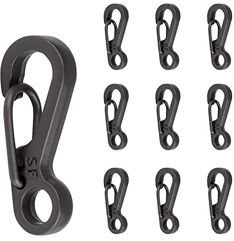 ANCLLO 10 st mini fjäder ryggsäck spännen metall karbinhakar nyckelring camping flaska paracord krokar