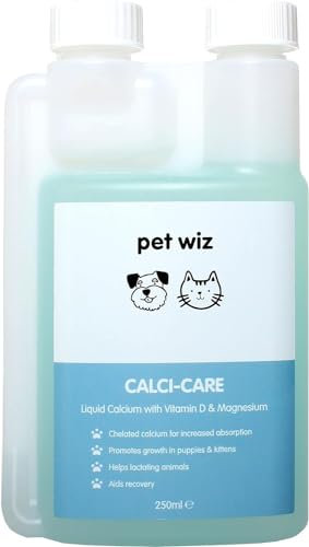 Calci-Care - Liquid Calcium with Vitamin D & Magnesium - Complementary Feed for Dogs, Cats & Small Animals (250ml)