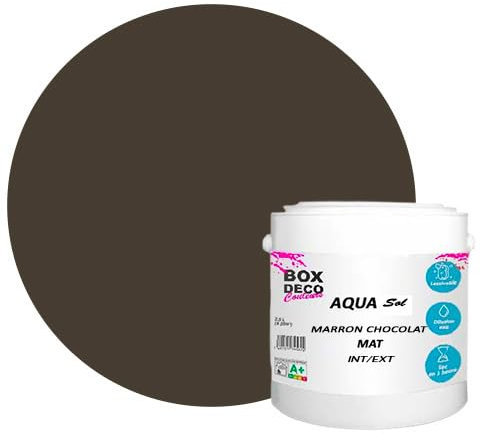 Peinture Sol extérieur/intérieur acrylique haute résistance aspect mat Aqua Sol - 2.5Kg, Marron Chocolat