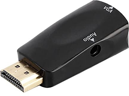 Hdmi Auf Klinke 3.5 Adapter, HD 1080P HDMI-Buchse auf VGA-Buchse Konverter Adapter Mit 3,5 mm Audio Klinkenkabel (Schwarz)