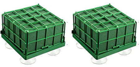 Lrtzizy Lot de 2 supports carrés en mousse pour fleurs avec mousse florale et ventouse, pour centre de table de mariage, arrangement floral