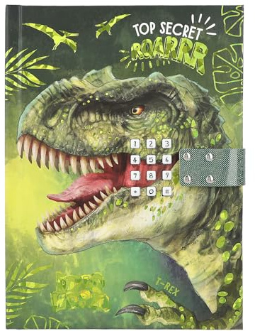Depesche Dino World 12407 Agenda avec code numérique et sons 80 pages lignées et illustrées Multicolore