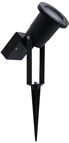 Ledvion - Foco LED Solar con Estaca, 0.29W, 3000K, IP44, Negro, Aluminio, Focos de Jardín LED para Exterior