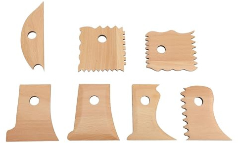 Strumenti per Modellare i Piedi in Ceramica 7 Pezzi Strumenti per Ceramica Strumenti per Rifinire la Ceramica Costole in Ceramica in Legno Forniture di Ceramica per Intagliare