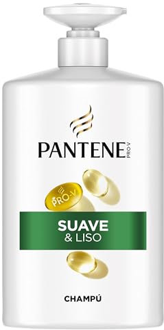 Pantene Pro-V Suave y Liso Champú 1000ml dispensador, Pelo Encrespado y Apagado. Limpieza Suave. Protege Enlaces Capilares. Sin Siliconas. Nutri-Plex