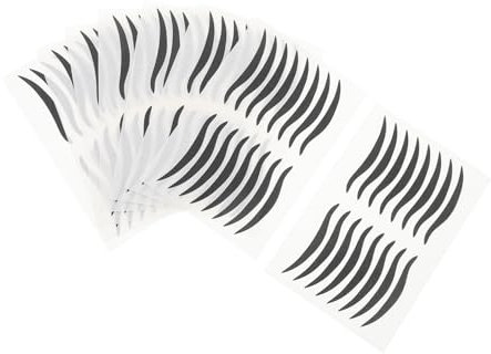 Healvian Adesivo Eyeliner Nero 80 Paia Temporaneo Per Trucco Occhi Sticker Eyeliner Liscio E Impermeabile Ideale Per Feste Serali E Spettacoli Design Precisione 1.65X0.16 Pollici