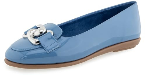 Aerosoles Women's Bell Ballet Flat, Blue Jean Patent Faux Leather, 8M