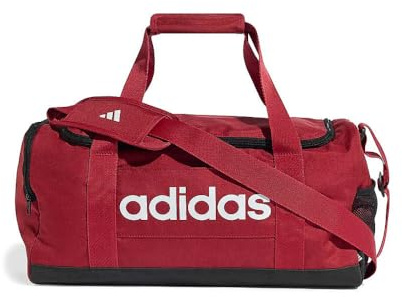 adidas Unisex Adulto Essentials Linear Duffel Bag Duffel Bag, Active Maroon/White, S