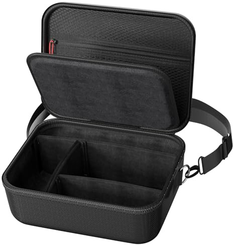 ProCase Sacoche pour Appareil Photo DSLR/SLR, Étui Housse Rigide Rembourrée avec Bandoulière Séparateurs pour Appareil Photo Numérique Canon EOS 2000D R100 R50/Nikon/Pentax/Sony et Accessoires -Noir