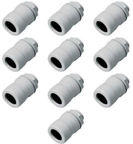 10 raccordi dritti da tubo rigido a scatola di derivazione, ⌀16mm, con guarnizioni e controdado di fissaggio, IP67 impermeabile, tenuta stagna, impianto elettrico, cavi elettrici, PVC, alta resistenza