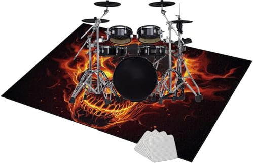 Qivstxug 100 x 80 cm Schallschutzmatte - Drum-Teppich - Schlagzeugteppich - Elektronisch Schlagzeug Snare Drum Rug - Schalldicht Teppiche - Schallschutz Teppich - rutschfeste Trommelmatte für E Drum