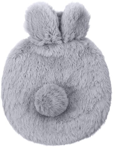 Varmflaska med mjukt överdrag varmvattenflaska liten 400 ml mini varmvattenflaska läckagesäker varmvattenflaska sängflaska fluffig varmvattenflaska lång varm för varm och kall komprimering hand- och
