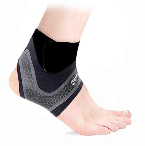 Hually Supporto Caviglia, 1 Paio Supporto per Caviglia Sportiva Elastica Tutore Fascia Piedino Traspirante Regolabile da Uomo e Donna Distorsione, per Sport o in Palestra Alleviare il Dolore