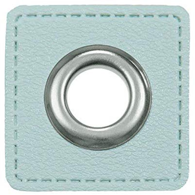Ösen Patches Lederimitat hellblau - Preis gilt für 1 Stück