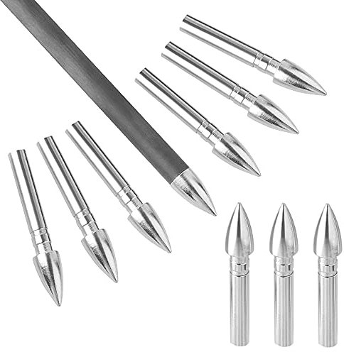 ZSHJGJR 12 pcs Bogenschießen Pfeilspitzen Pfeil Tipps Einfügen Feld Punkt 62 Grain Broadhead for ID 4,2 mm Carbonpfeile Pfeilschaft für Compoundbogen Recurvebogen (Pfeilspitzen)