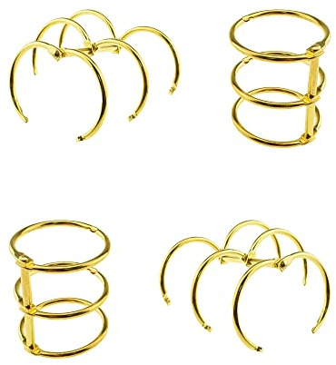 HAHIYO 4Pcs Gold 30mm/1.2inch Inner Diameter Metal 3 Rings Loose Leaf Binders Book Rings Snap Split Hinged Stainless Steel Binder Rings for DIY Travel Diary Notebook Photo Album Binding Spines Comb