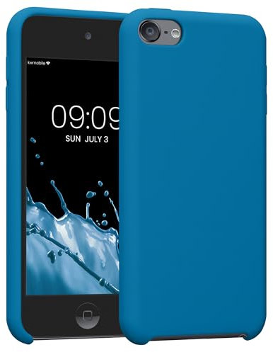 kwmobile Étui Compatible avec Apple iPod Touch 6G / 7G (6ème et 7ème génération) - Étui Coque Protection en Silicone pour Lecteur MP3 Bleu Vif
