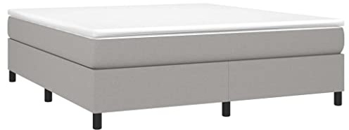 vidaXL Boxspring-sängram ljusgrå 160x200 cm tyg, dubbelsäng, säng, säng ram, dubbelsängar, sängar, säng ramar, resårmadrass, resårmadrasser, pocketersårmadrass