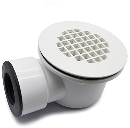 Low Profile Shower Drain, 1.5 Side Outlet Drain Assembly with Perforated Strainer, for 1.5 or 2 Replacement Shower Base PVC Side Outlet Drain