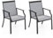 COSTWAY 2er Set Gartenstühle, Terrassenstühle mit breiter Sitzfläche & atmungsaktiver Sitzfläche, Balkonstühle, Outdoor-Stühle bis 150 kg belastbar, für Garten, Balkon, Poolbereich (Grau)