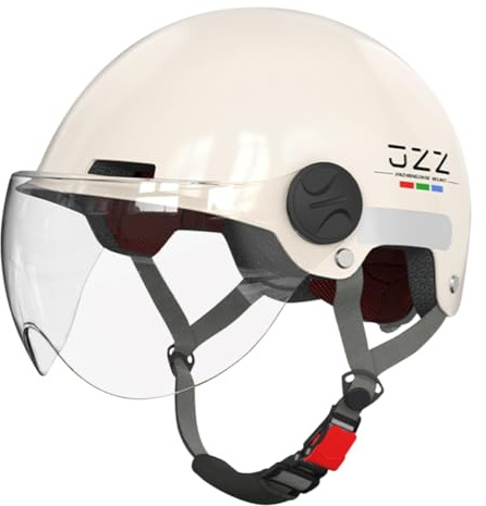 ACMEDE Casque de Scooter avec Bande Réfléchissante et Visière HD - pour Vélo, Trottinette Electrique, Skate - Adultes et Jeunes 55-63CM
