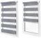 Doppelrollo ohne Bohren – Sichtschutz und Sonnenschutz, Klemmfix – Grau, 30 cm breit (Stoffbreite) x 120 cm hoch (Fensterhöhe) – Duo Rollo für Fenster/Tür, lichtdurchlässig/verdunkelnd