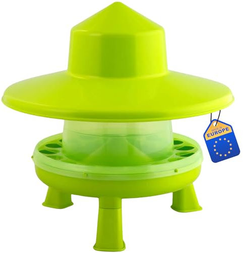 Agrarzone Futterautomat Hühner mit Regenschutz 4 kg - wetterfester Futterspender für Hühner & Geflügel - robuster Hühnerfutter Automat - leicht zu reinigen & befüllen