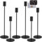 KIMIGO Candelabros de Metal,Juego de 6 Candelabro Decorativos de Velas,Estilo Retro Comedor Candelabro Negro Candelabro Cónico Candelabros Decorativos portavelas de Metal Alto para Velas cónicas