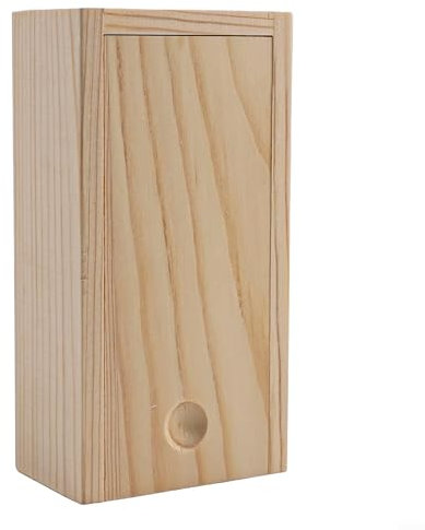 Scatola portaoggetti multiuso in legno di pino, estraibile, con coperchio scorrevole, scatola portaoggetti in legno di pino tinta unita, per gioielli fai da te e artigianato (14,5 x 7,5 x 4,5 cm)