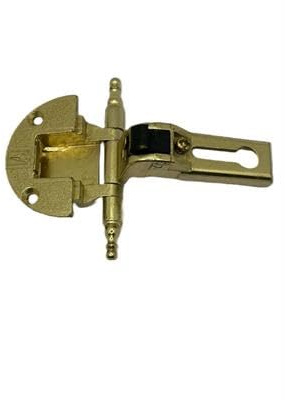 Cerniera per Ante con Battuta – Scodellino Foro Ø35 mm – Chiusura con Cricchetto a Molla – Cerniera per Mobili da Cucina, Armadi e Pensili – Installazione Parziale o Totale Incassata (4, oro)