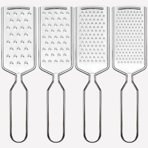 Cheese Grater for Kitchen 4 Sizes Stainless Steel Non-Slip Heavy-Duty