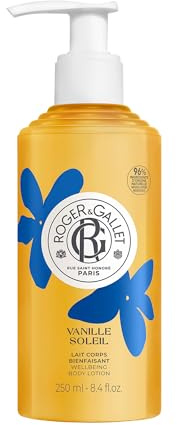 Roger&Gallet - Lait Corps Parfumé Vanille Soleil - Notes de Vanille, Jasmin, Ylang-Ylang, Fève Tonka - Enrichi en Beurre de Karité - Lait pour le Corps Hydratant et Nourrissant - Végan