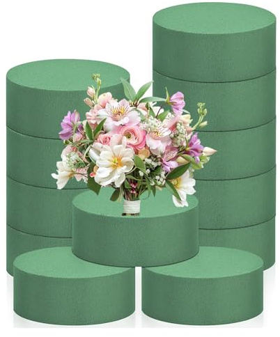DabbOo 12 Pezzi Schiuma Floreale 8x4 cm Cilindro in Spugna Floreale Spugna Floreale Spugna per Talee Rotonde Spugna Floreale per Matrimoni,A Feste Floreali, Casa, Decorazione
