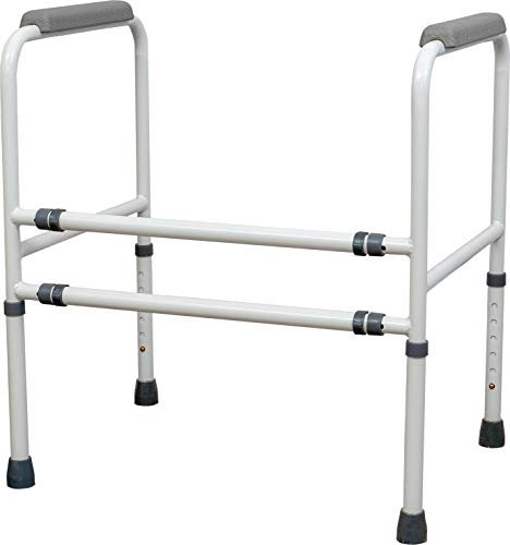 Aidapt Free Standing Support Toilet Safety Frame with Adjustment for Height and Width with Non Slip Feet Flat Pack