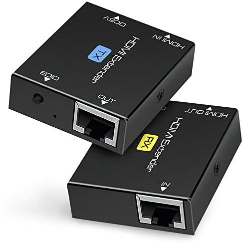 Ozvavzk HDMI Extender 60m Over Cat5e/6/7 Ethernet HDMI-sändare mottagare stöder 1080p 3D HDCP EDID POC (behöver bara strömförsörjning till TX för att fungera)