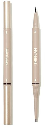 SHEGLAM Dual-Sided Eyebrow Pencils Cream Waterproof Long Lasting Eye brow Pen Makeup - Chocolate