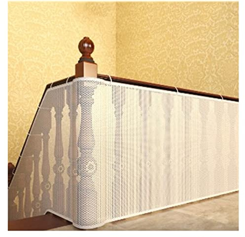 Child Safety Net Easy to Set Up Pet Cat Fence Protection Net Balcony Window Stairs Anti-Fall Protection Net, Hole Distance 0.5cm, White (Size : 200x78cm)