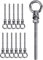 LALAGO 12 PCS. Perno de ojo, M8 x 80mm Acero inoxidable 304 Pernos de ojo de acero inoxidable, Pernos de tornillo, Ojales de tornillo para madera