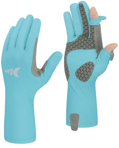 KastKing Sol Armis Pro UPF50+ Fishing Gloves -Quick-Dry,Full Finger UV Protection Gloves Sun Protection Gloves Men Women for Outdoor,Hunting
