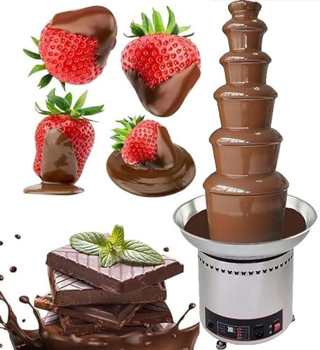 DPQYJPP Fontaine à Chocolat à Fondue à 4/5/6/7 Niveaux, Fontaine à Chocolat Professionnelle à Domicile, paramètres réglables et Fonction de Maintien au Chaud pour fêtes, Mariages,6Tier