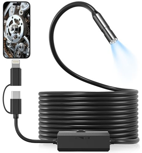 Endoskopkamera mit Licht Handy, Endoskop-Kamera für Android, iPhone, iPad Geräten, Rohrkamera Kanalkamera Inspektionskamera mit 8 LED Licht, IP67 wasserdicht 3.5m Kabel (Kein WLAN Erforderlich)