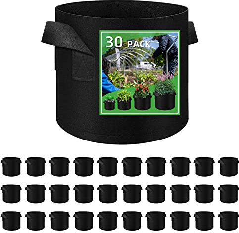 LITLANDSTAR Lot de 30 sacs de plantation en tissu non tissé, 37 l, avec poignées solides, pour tomates, pommes de terre, légumes, fleurs, plantes, 10 litres