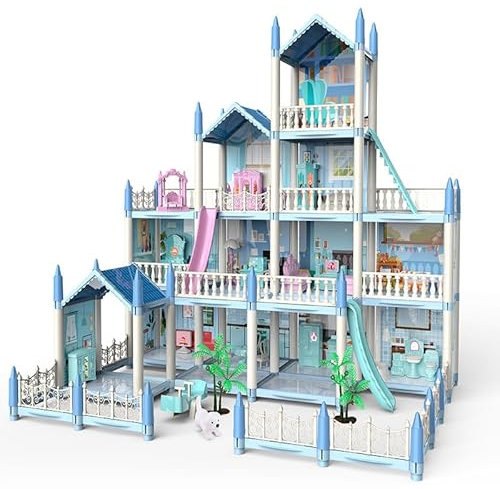 14 Zimmer Puppenhaus DIY Puppenhaus Prinzessin Schloss Mädchen Spielzeug Möbel Zubehör Weihnachten Geburtstagsgeschenk