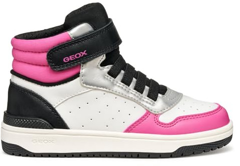 Geox J Washiba Girl, Scarpe da Ginnastica, Bianco Fucsia, 31 EU